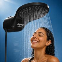 Chuveiro Eletronico Moment Preto zagonel 127v ou 220v Potente Moderno Grande Alta Pressao
