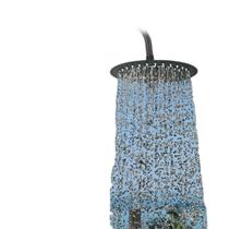 Chuveiro Externo Inox Preto Automático Ducha Redonda Chuveiro Externo Inox Preto Automático Ducha Redonda