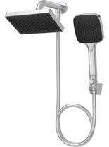 Chuveiro Flex Plus Retangular Parede Com Desviador Cromado