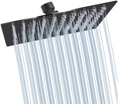 Chuveiro GGStudy Quadrado Preto em Aço Inoxidável 304, 15 cm Chuveiro GGStudy Quadrado Preto em Aço Inoxidável 304, 15 cm