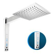 Chuveiro Lorenzetti Acqua Century Digital Branco Cromado Com Display Touch Quente