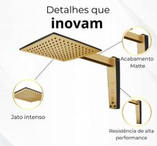 Chuveiro Lorenzetti Acqua Century Preto dourado matte 220v 127v Chuveiro Lorenzetti Acqua Century Preto dourado matte 220v 127v