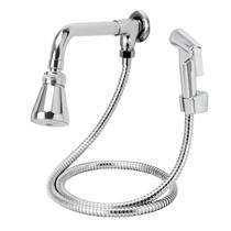 Chuveiro metal ducha articulada c/ desviador e gatilho abs