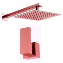 Chuveiro Piscina Chuveirão 20x20 Alavanca Base Deca Rosê