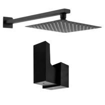 Chuveiro Piscina Chuveirão 20x20 Alavanca Base Docol Preto