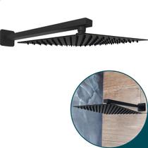 Chuveiro preto ducha 20 Cm Fosco black Quadrado 20x20 Braço 40 Cm Chuveiro preto ducha 20 Cm Fosco black Quadrado 20x20 Braço 40 Cm