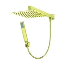 Chuveiro Quadrado 20X20 c/ Tubo e Desviador. LX 4107G Gold Lexxa Bagno