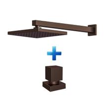 Chuveiro Quadrado Corten + 1 Acabamento Para Registro Chuveiro Quadrado Corten + 1 Acabamento Para Registro