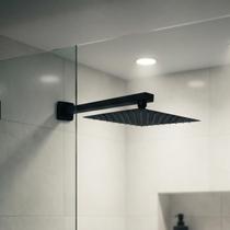 Chuveiro Quadrado Ducha 20x20 Inox Preto Parede V123 Vimer