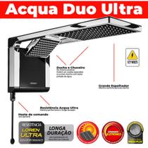 Chuveiro Quadrado Lorenzetti Preto Cromado Acqua Duo Ultra 110v 5500w