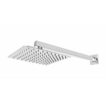 Chuveiro quadrado slim em aço inox 20x20 articulado domum