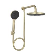 Chuveiro Redondo De Parede Com Desviador Multijatos Flex Max Summer Gold Deca Chuveiro Redondo De Parede Com Desviador Multijatos Flex Max Summer Gold Deca