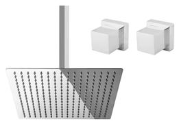 Chuveiro Teto Ducha Slim Cromado + 2x Acabamento Registro