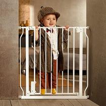 Ciays Baby Gate 29,5" a 33,5", 30 polegadas altura extra wide dog gate para escadas, portas e casa, auto-close safety metal pet gate para cães com alarme, pressão montada, branco