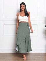 Cibelly Moda saia envelope de bolinho verde millitar Cibelly Moda saia envelope de bolinho verde millitar