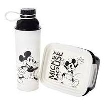 CICLO DIGITAL Conjunto Marmita Hermética Lancheira Porta Lanche Infantil Criança e Garrafa Tampa Vários Personagens dsb Mickey Retrô1617