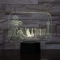 Cidade de Las Vegas USB 3d Led Night Light Decoração Rgb Kids B Cidade de Las Vegas USB 3d Led Night Light Decoração Rgb Kids B