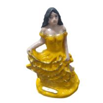 Cigana a Batizar Roupa Amarela com Dourada 10cm Escultura