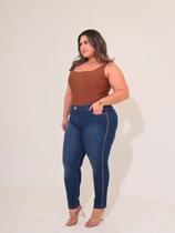 Cigarrete Feminina Plus Size Jeans Olho De Gato