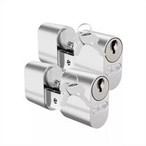 Cilindro Miolo P/ Fechaduras C/ 2 Chaves Gorje Cromado Kit 2