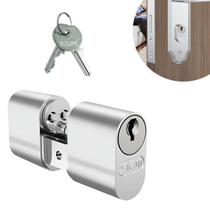 Cilindro Miolo Tambor 803 e 804 50mm Para Fechadura Stam 2 Chaves Cor Cromado