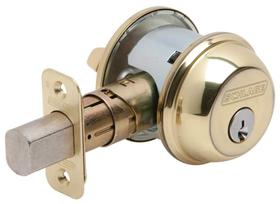 Cilindro único de latão brilhante Deadbolt Schlage B60N605