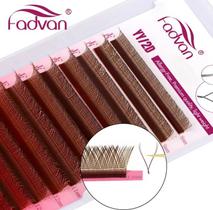 Cílios Marrom Fadvan 4D W - 0,07 D Mix 8-14mm para Volume Natural