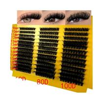 Cílios Mega Cluster Espinhosos 80D 100D Volume Cílios Individuais Extensões De Cílios DIY