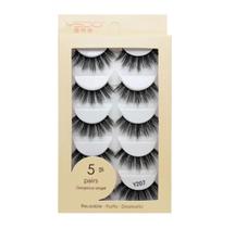 Cílios Postiços 3D - 5 Pares Pretos Y207 Cílios Postiços 3D - 5 Pares Pretos Y207