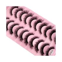 Cílios Postiços 3D De Mink Sintético Macios E Fluffy, 10 Pares, Naturais, Longos, Grossos, Leves E