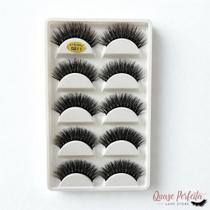 Cílios postiços 3D G811 - cartela com 05 pares Cílios postiços 3D G811 - cartela com 05 pares