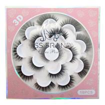 Cílios postiços 3d miss frandy 10pcs cód.:c21-01002