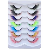Cílios postiços abertos em 7 pares Color Angel Fluffy Wispy 17 mm Cílios postiços abertos em 7 pares Color Angel Fluffy Wispy 17 mm