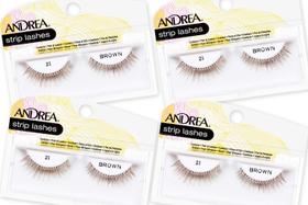 Cílios postiços ANDREA Style 21 Brown, 4 pares, veganos à prova de desgaste