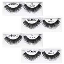 Cílios postiços ANDREA Style 38 Black 4 pares sem crueldade