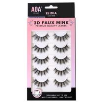Cílios postiços AOA STUDIO 3D Elidia Natural feitos à mão x5 pares Cílios postiços AOA STUDIO 3D Elidia Natural feitos à mão x5 pares