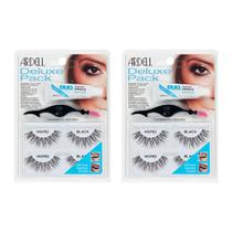 Cílios postiços Ardell Deluxe Pack Wispies, 4 pares com cola