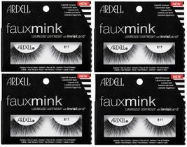 Cílios postiços Ardell Faux Mink 811, pretos, leves, 4 pares Cílios postiços Ardell Faux Mink 811, pretos, leves, 4 pares
