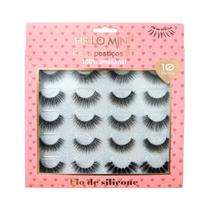 Cílios Postiços Cartela c/10 pares 6D CL474 Hello Mini Cílios Postiços Cartela c/10 pares 6D CL474 Hello Mini