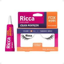 Cílios Postiços + Cola Branca Ricca Belliz Fox Eyes Poderoso Gatinho Vol:2 Médio Cód.2697 Cílios Postiços + Cola Branca Ricca Belliz Fox Eyes Poderoso Gatinho Vol:2 Médio Cód.2697