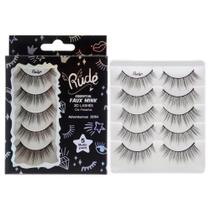 Cílios Postiços Faux Mink 3D Rude Cosmetics Adventurous - 5 Pares