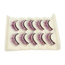 Cílios postiços HEALLILY Diamond Faux Lashes 5 pares de roxos