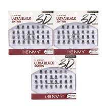 Cílios postiços i-Envy 3D Trio Ultra Black Lash Medium (pacote com 3)