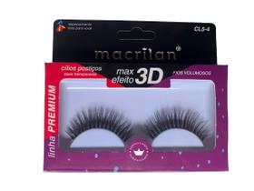 Cílios Postiços Max Efeito 3D CL5-4 com Fios Naturais e Volumosos Linha Premium Macrilan