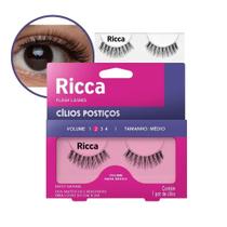 Cílios Postiços Médio Volume Nada Básico Efeito Natural Ricca