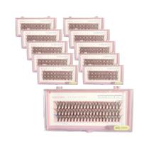 Cílios Postiços Naturais 20D 0.07mm Faux Mink Curvatura C 8-14mm Mix 60 Cachos/Caixa Conjunto Com 10