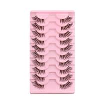 Cílios Postiços Naturais Cat Eye Meio Cílios Com Faixa Invisível Macia E Fluffy GROINNEYA