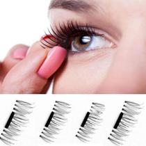 Cílios Postiços Natural Eye Lashes Extensão Handmade 4 Pcs / 1 Par Magnético 3d