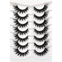Cílios postiços Pooplunch, fofos, 8D, cílios de vison sintético, 18 mm, 7 pares Cílios postiços Pooplunch, fofos, 8D, cílios de vison sintético, 18 mm, 7 pares