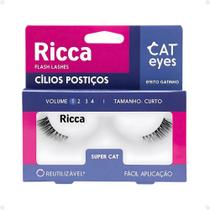 Cílios Postiços Ricca Belliz Cat Eyes Super Cat Vol:1 Curto Cód.2705